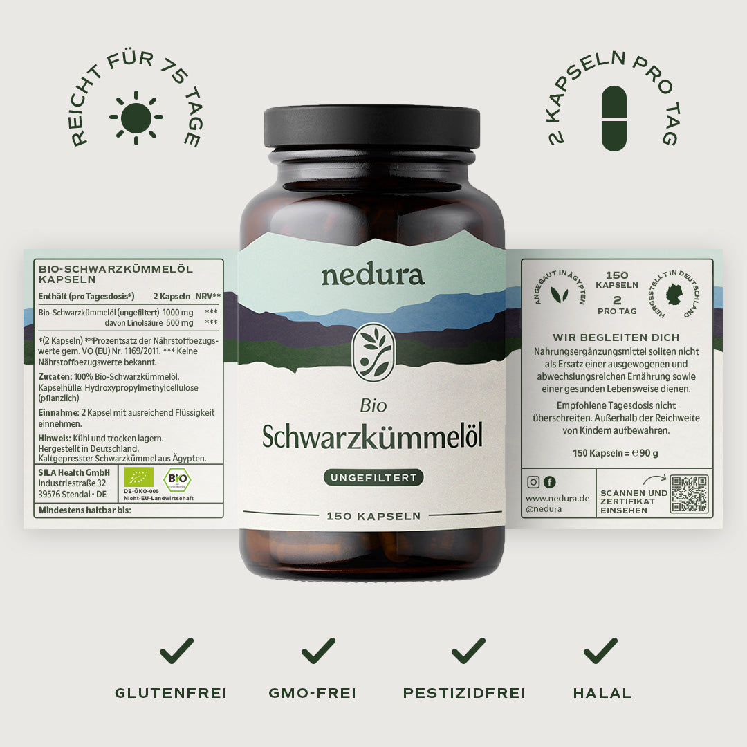 BIO Schwarzkümmelöl Kapseln (ungefiltert)